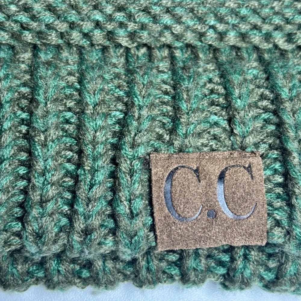 C.C Womens Acrylic Knit Beanie Hat Gorpcore One Size Olive Green